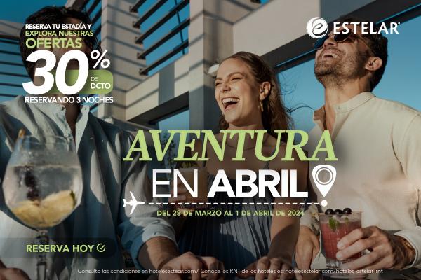Aventura en Abril 30% off Hotel ESTELAR Playa Manzanillo Cartagena de Indias